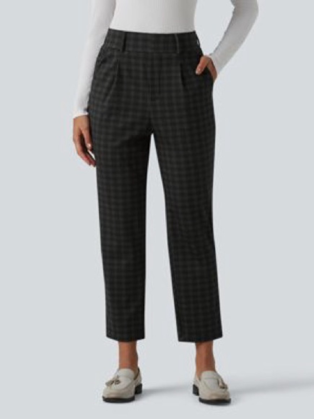 2 pair of Halara Plaid Ankle Trousers. retail $54.95 each selling both only $30!